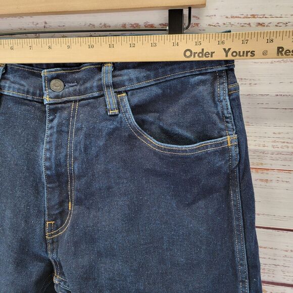 Levis Workwear Fit Jeans Mens Size 33 x 32 Dark Blue Denim - Picture 7 of 11